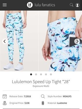 Lululemon Speed Up MR 28” tight Sz 8 Exposure Multi